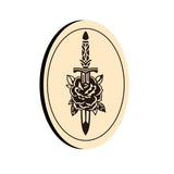 Rose and Sword Oval Wax Seal Stamps