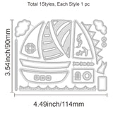 CRASPIRE Combination of Sailboats, Flags, Waves, Seagulls, Fish, Clouds Carbon Steel Cutting Dies Stencils, for DIY Scrapbooking/Photo Album, Decorative Embossing DIY Paper Card