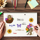 Craspire Bless The Rat, Butterfly, Flower, Mouse, Blessing Clear Silicone Stamp Seal for Card Making Decoration and DIY Scrapbooking