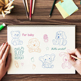Craspire Clear Stamps Silicone Stamp Seal for Card Making Decoration and DIY Scrapbooking, Including Doll, Bear, Lion, Elephant, Rabbit, Dog, Baby