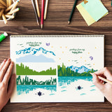 Craspire Mountains, Lake, Landscape Clear Silicone Stamp Seal for Card Making Decoration and DIY Scrapbooking