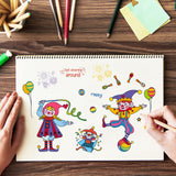Craspire Circus, Clown, April Fools, Cartoon Character Clear Stamps Silicone Stamp Seal for Card Making Decoration and DIY Scrapbooking