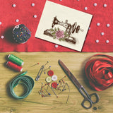 Craspire Vintage Clear Stamps, Rose, Sewing Machine, Wool, Tape Measure Cloth Skirt Clear Silicone Stamp Seal for Card Making Decoration and DIY Scrapbooking