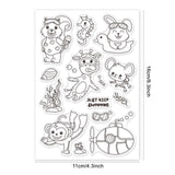 Craspire Summer, Swimming, Diving, Swimming Ring, Ice Cream Clear Silicone Stamp Seal for Card Making Decoration and DIY Scrapbooking