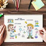 Craspire Cute Chemist, Girl, Boy Clear Stamps Silicone Stamp Seal for Card Making Decoration and DIY Scrapbooking