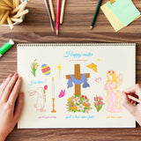 Craspire Easter, Angel, Prayer, Bunny, Easter Egg, Cross, Tulips, Daffodils, Daisies, Roses, Leaves, Bushes, Hexagram, Candles, Text, Butterflies Clear Silicone Stamp Seal for Card Making Decoration and DIY Scrapbooking