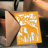CRASPIRE Mother's Day, Animals, Giraffe, Motherly Love Carbon Steel Cutting Dies Stencils, for DIY Scrapbooking/Photo Album, Decorative Embossing DIY Paper Card