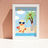 CRASPIRE Summer, Duck, Beach, Coconut, Umbrella, Surf Carbon Steel Cutting Dies Stencils, for DIY Scrapbooking/Photo Album, Decorative Embossing DIY Paper Card