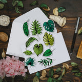 Craspire PVC Plastic Stamps, for DIY Scrapbooking, Photo Album Decorative, Cards Making, Stamp Sheets, Leaf Pattern, 160x110x3mm