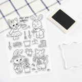 Craspire Animals, Gardener, Planting, Flowers, Leaves Clear Silicone Stamp Seal for Card Making Decoration and DIY Scrapbooking
