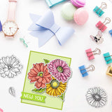 Craspire Gerbera, Zinnia Clear Silicone Stamp Seal for Card Making Decoration and DIY Scrapbooking