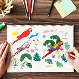 Craspire Clear Silicone Stamp Seal for Card Making Decoration and DIY Scrapbooking, Including Parrots, Plants, Tropical