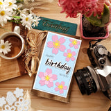 CRASPIRE Sakura and Sakura Background Frame Carbon Steel Cutting Dies Stencils, for DIY Scrapbooking/Photo Album, Decorative Embossing DIY Paper Card