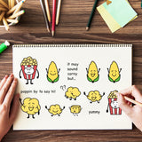 Craspire Popcorn, Corn, Butter, Popcorn Bucket Clear Silicone Stamp Seal for Card Making Decoration and DIY Scrapbooking