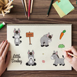Craspire Little Donkey, Flowers, Fence, Stars, Carrots, Straw Box, Welcome Sign Clear Stamps Silicone Stamp Seal for Card Making Decoration and DIY Scrapbooking