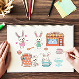 Craspire Rabbit, Cafe, Dessert, Spoon, Cake, Coffee, Tea Clear Silicone Stamp Seal for Card Making Decoration and DIY Scrapbooking