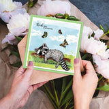 Craspire Raccoon Clear Stamps Silicone Stamp Seal for Card Making Decoration and DIY Scrapbooking