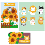 CRASPIRE Cat, Sunflower, Fence, Flower Carbon Steel Cutting Dies Stencils, for DIY Scrapbooking/Photo Album, Decorative Embossing DIY Paper Card