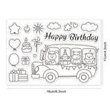 Craspire Party Bus, Animal Bus, Gifts Clear Stamps Silicone Stamp Seal for Card Making Decoration and DIY Scrapbooking