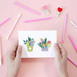 CRASPIRE Flowerpot, Flower Carbon Steel Cutting Dies Stencils, for DIY Scrapbooking/Photo Album, Decorative Embossing DIY Paper Card