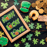 Craspire St. Patrick's Day, Shamrocks, Gnomes, Lucky Words Stamp Clear Silicone Stamp Seal for Card Making Decoration and DIY Scrapbooking