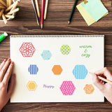Craspire Hexagon Pattern, Polka Dots, Stripes, Retro Patterns, Waves, Gems Clear Silicone Stamp Seal for Card Making Decoration and DIY Scrapbooking