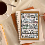 Craspire Vintage Bookshelf, Books, Bookcase Stamps Silicone Stamp Seal for Card Making Decoration and DIY Scrapbooking