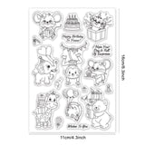 CRASPIRE Animals Celebrate Birthday, Mouse, Tiger, Cake, Gift Balloon Clear Silicone Stamp Seal for Card Making Decoration and DIY Scrapbooking