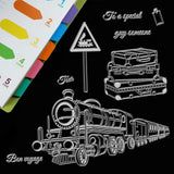Craspire Train Railway Sign Stamp Silicone Stamp Seal for Card Making Decoration and DIY Scrapbooking