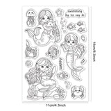 Craspire Mermaid, Summer, Ocean, Coral, Crab, Seashell, Seaweed Clear Silicone Stamp Seal for Card Making Decoration and DIY Scrapbooking