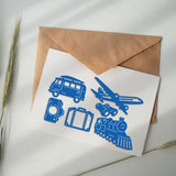 CRASPIRE Train, Plane, Suitcase, Camera, Travel Bus, Binoculars Carbon Steel Cutting Dies Stencils, for DIY Scrapbooking/Photo Album, Decorative Embossing DIY Paper Card