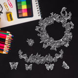 CRASPIRE Clear Stamps Silicone Stamp Seal for Card Making Decoration and DIY Scrapbooking, Bird, Wreath, Butterfly