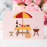 CRASPIRE Picnic Tables and Food Carbon Steel Cutting Dies Stencils, for DIY Scrapbooking/Photo Album, Decorative Embossing DIY Paper Card