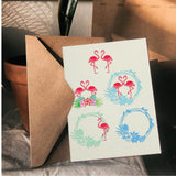 CRASPIRE Flamingos, Tropical Plants, Tropical Wreath, Leaves, Flowers Carbon Steel Cutting Dies Stencils, for DIY Scrapbooking/Photo Album, Decorative Embossing DIY Paper Card