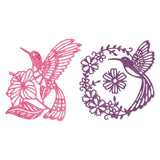 CRASPIRE Carbon Steel Cutting Dies Stencils, for DIY Scrapbooking/Photo Album, Decorative Embossing DIY Paper Card, Includes Hummingbirds, Garlands, Hibiscus Flowers