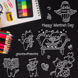 Craspire Love Cats, Angel Cats, Cupid Cats, Couple Cats, Cats, Valentine's Day, Confession, Anniversaries, Yarn Balls, Balloons, Bow, Love Clear Silicone Stamp Seal for Card Making Decoration and DIY Scrapbooking