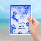 Craspire Overlay Jellyfish, Marine Life, Blessings Clear Silicone Stamp Seal for Card Making Decoration and DIY Scrapbooking