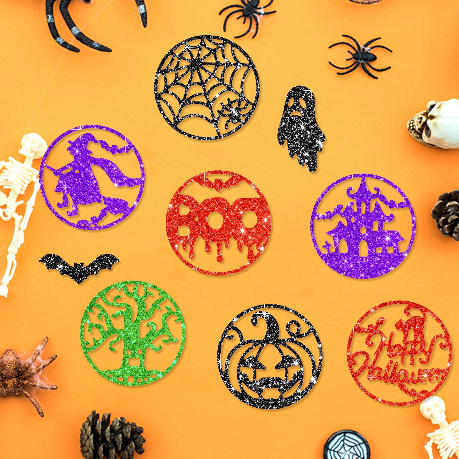 CRASPIRE Halloween, Ghost, Witch, Pumpkin Carbon Steel Cutting Dies Stencils, for DIY Scrapbooking/Photo Album, Decorative Embossing DIY Paper Card