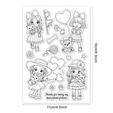 Craspire Animal, Girl, Friend, Cat, Dog, Rabbit Stamp Clear Silicone Stamp Seal for Card Making Decoration and DIY Scrapbooking