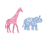 CRASPIRE Elephant and Giraffe Carbon Steel Cutting Dies Stencils, for DIY Scrapbooking/Photo Album, Decorative Embossing DIY Paper Card