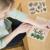 Craspire PVC Plastic Stamps, for DIY Scrapbooking, Photo Album Decorative, Cards Making, Stamp Sheets, Leaf Pattern, 160x110x3mm