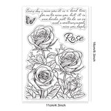 Craspire Rose Flower, Butterfly, Greeting Card Gift Clear Silicone Stamp Seal for Card Making Decoration and DIY Scrapbooking