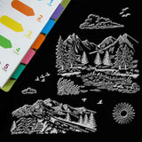 Craspire Mountain Scenery Clear Stamps Silicone Stamp Seal for Card Making Decoration and DIY Scrapbooking