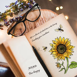 Craspire Bumblebee Background, Sketch Flowers, Sunflowers Clear Silicone Stamp Seal for Card Making Decoration and DIY Scrapbooking