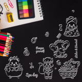 Craspire Bath, Bear, Kitten, Baby Elephant, Fox, Soap, Bath Ball, Shower Gel, Duckling, Scissors, Bone, Comb Clear Silicone Stamp Seal for Card Making Decoration and DIY Scrapbooking