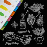Craspire Flower, Vase, Watering Can, Happy Mother's Day, Happy Birthday Clear Silicone Stamp Seal for Card Making Decoration and DIY Scrapbooking