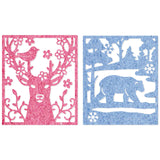 CRASPIRE Winter, Deer, Bear, Flower, Bird Carbon Steel Cutting Dies Stencils, for DIY Scrapbooking/Photo Album, Decorative Embossing DIY Paper Card