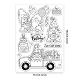 Craspire Birthday, Gnome, Elf, Party, Cake, Gift, Balloon Clear Silicone Stamp Seal for Card Making Decoration and DIY Scrapbooking