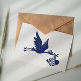 CRASPIRE Stork, Baby Carbon Steel Cutting Dies Stencils, for DIY Scrapbooking/Photo Album, Decorative Embossing DIY Paper Card