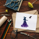 Craspire Custom PVC Plastic Clear Stamps, for DIY Scrapbooking, Photo Album Decorative, Cards Making, Witch Pattern, 160x110x3mm